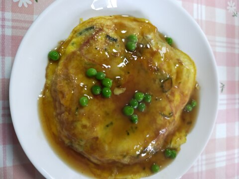 にんにく【旬】カニカマを使ってかに玉風～玉子焼き